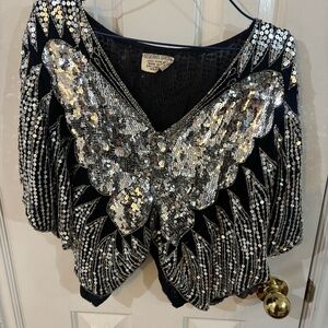 Butterfly silk sequin shirt * accepting offers  vintage